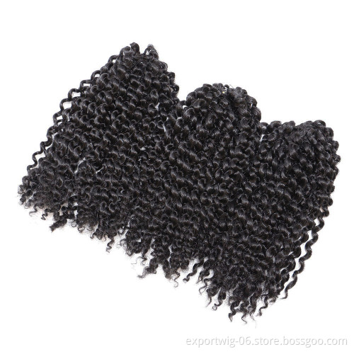8Inch Crochet afro Kinky Curly Crochet Synthetic braiding hair Marly Braids synthetic ombre water wave braiding hair extensions